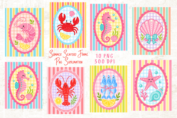 Download Summer Seafood Frame PNG Sublimation - Food Collection