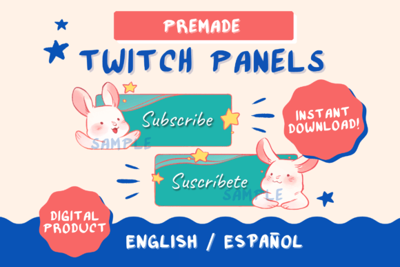 Download 24 Twitch Panels with Bunnies (Spanish and English) - Panel Collection