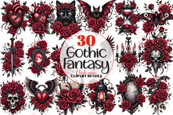 Download Gothic Dark Fantasy Clipart Bundle - Dark fantasy Collection
