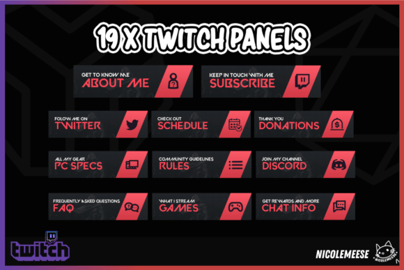 Download Valorant Twitch Panels Streaming Overlay - Panel Collection