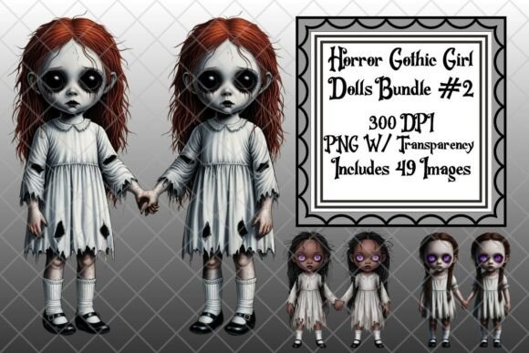 Download Horror Gothic Dolls #2 Clipart Bundle - Doll Collection