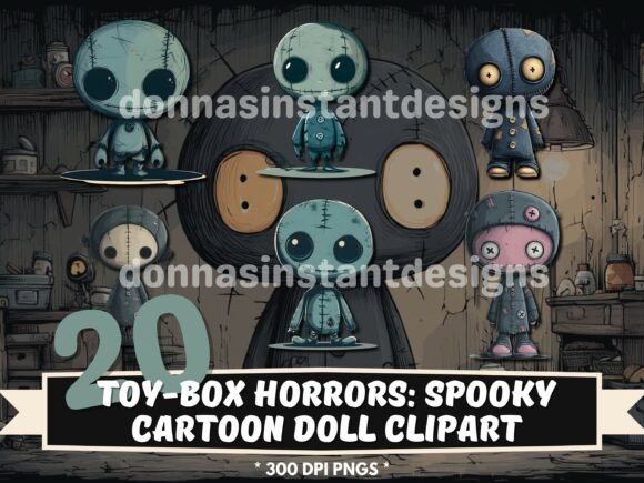 Download 20x Cartoon Spooky Toy-Doll Clipart - Doll Collection