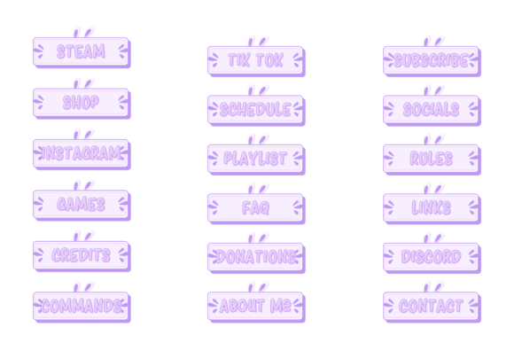 Download Twitch Panels Cute Bunny Overlays - Panel Collection