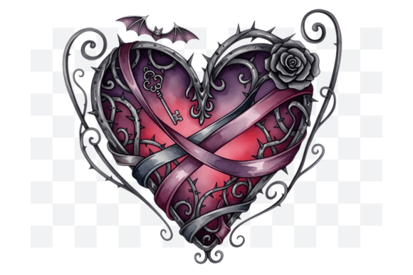 Download Gothic Dark Fantasy Love Heart PNG - Premium Bundle