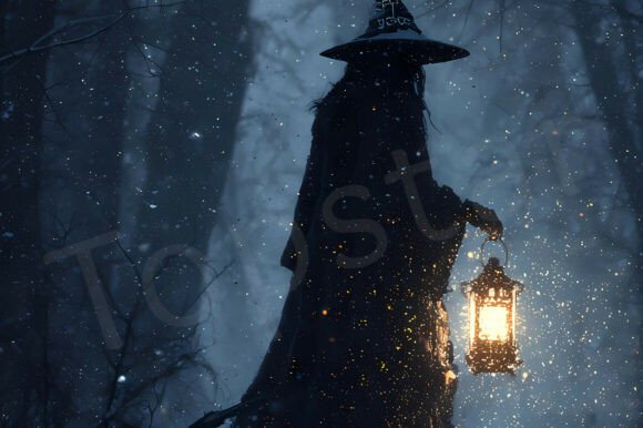 Download Witch in Creepy Forest Dark Fantasy Art - Dark fantasy Collection