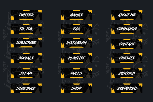 Download Twitch Panels Streaming Overlay Rampage - Panel Collection