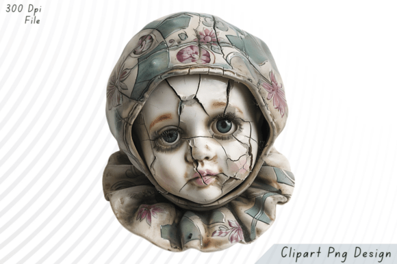 Download Creepy Cracked Porcelain Doll PNG Clipar - Doll Collection
