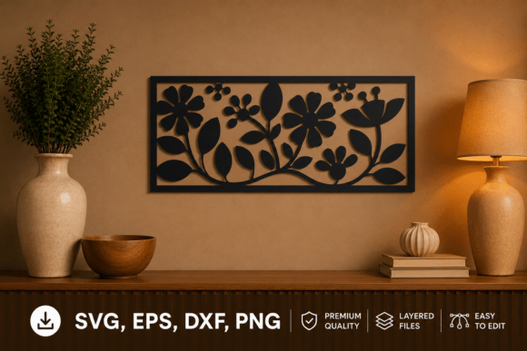 Download Laser Cut Floral Wall Panel SVG File - Panel Collection