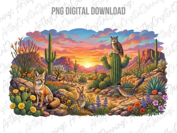 Download Desert Wildlife Animal Sunset PNG - Wildlife Collection