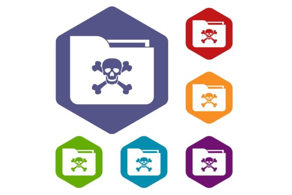 Download File Folder with a Skull Icons Set - Icons Collection