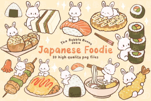Download Kawaii Japanese Food Bunny Clipart - Food Collection