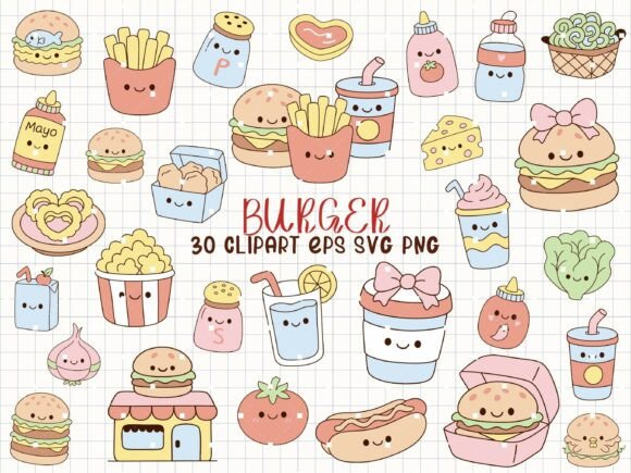 Download Burger Svg Fast Food Clipart Doodle - Food Collection