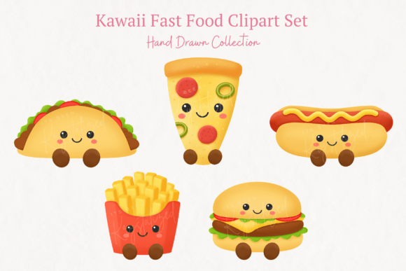 Download Kawaii Fast Food Clipart Bundle - Food Collection