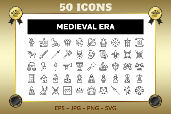 Download Medieval Era Outline Icons - Icons Collection