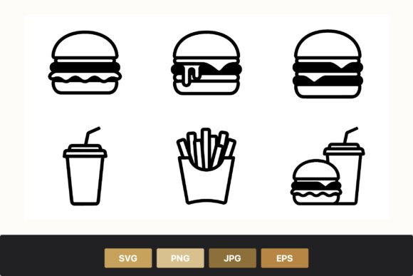 Download Fast Food Vector Icons Set - Food Collection