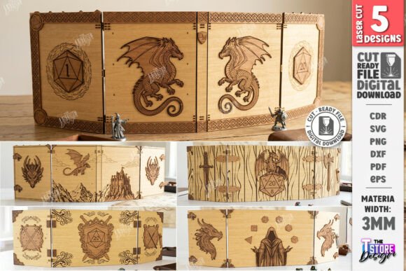 Download DM Screen Designs Laser Cut Bundle | CNC - Screen Collection