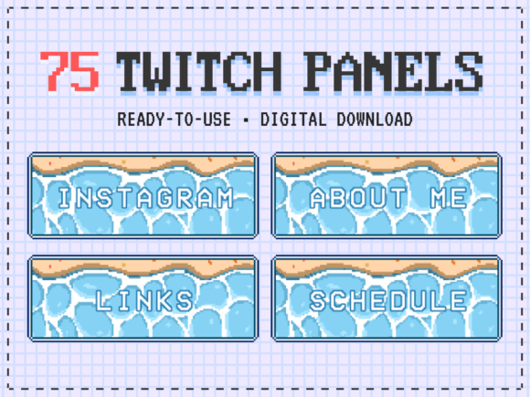 Download Beach - 75 Twitch Panels for Stream - Panel Collection