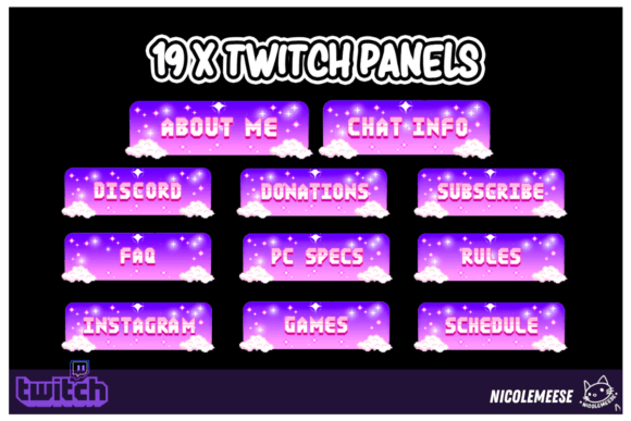 Download Twitch Panels Pixel Twitch Overlays - Panel Collection