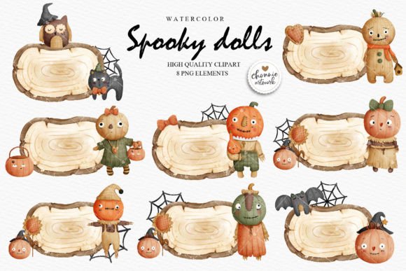 Download Spooky Doll with Wooden Boarder Clipart - Doll Collection